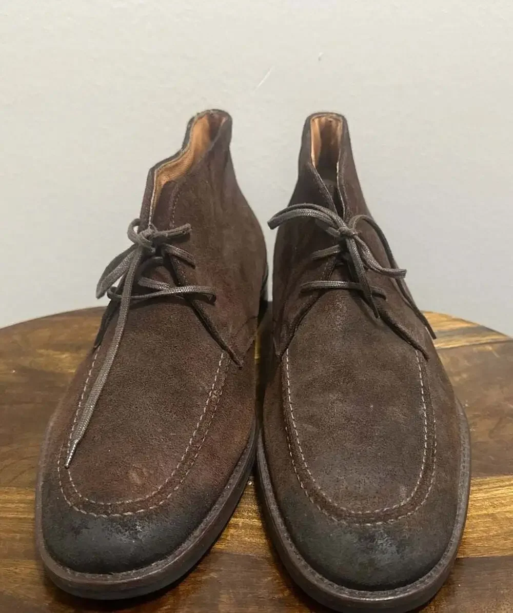 Johnston & Murphy Brown Suede Moc-Toe Chukka Boots Men's Size 10M B2